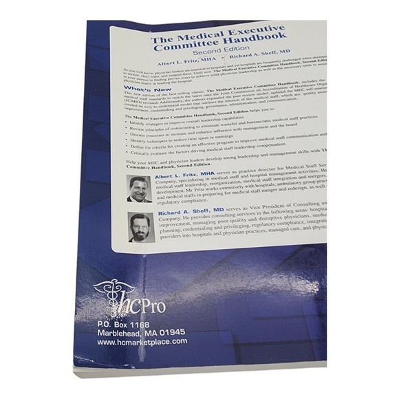 THE MEDICAL EXECUTIVE COMMITTEE HANDBOOK By Albert L. Fritz &‎ Richard A. Sheff - Picture 3 of 6